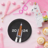 Gepersonaliseerd toonladderpapier voor ruimteraket papieren bordje (Feest)