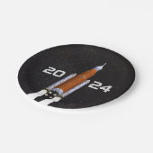 Gepersonaliseerd toonladderpapier voor ruimteraket papieren bordje (Gekanteld)