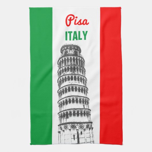 Gepersonaliseerd toren van de Pisa en de Italiaans Theedoek (Verticaal)