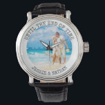Gepersonaliseerd tot het einde van de tijd Foto Horloge<br><div class="desc">Gepersonaliseerd fotohorloge voor uw partner of nieuwe man - perfect voor een huwelijkscadeau, jubileum, verjaardag enz. De sjabloon is voor u ingericht om bijvoorbeeld uw eigen romantische foto of trouwfoto toe te voegen. Een vierkante foto of instagram-afbeelding is het gemakkelijkst om mee te werken. Het ontwerp bevat de woorden "tot...</div>
