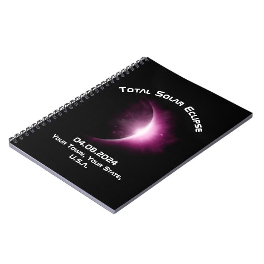 Gepersonaliseerd TOTAAL ZONNEVERDUISTERING 2024 Re Notitieboek (Linkerzijde)