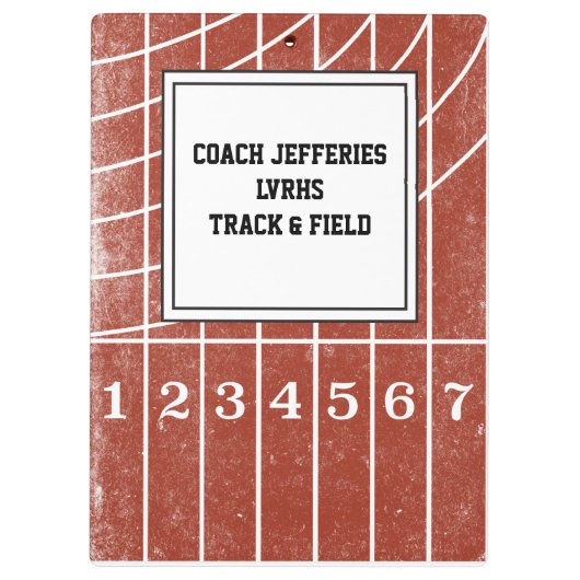 Gepersonaliseerd Track Coach Klembord (Achterkant)