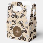 Gepersonaliseerd tractorpatroonpatroonuitrusting bedankdoosjes (Geopend)