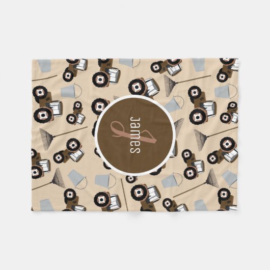 Gepersonaliseerd tractorpatroonpatroonuitrusting fleece deken (Voorkant (Horizontaal))