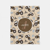 Gepersonaliseerd tractorpatroonpatroonuitrusting fleece deken (Voorkant)