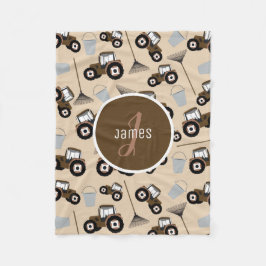 Gepersonaliseerd tractorpatroonpatroonuitrusting fleece deken