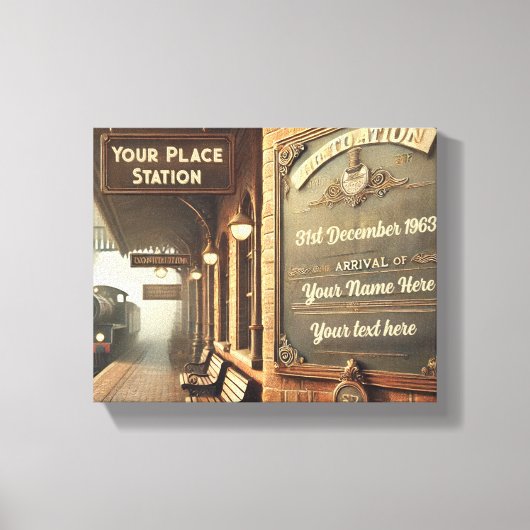 Gepersonaliseerd  treinstation canvas afdruk (Voorkant)