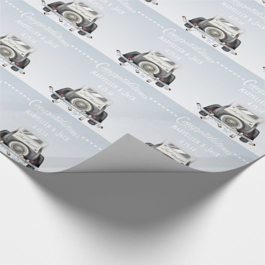 Gepersonaliseerd trendy bruiloft inpakpapier (Hoek)