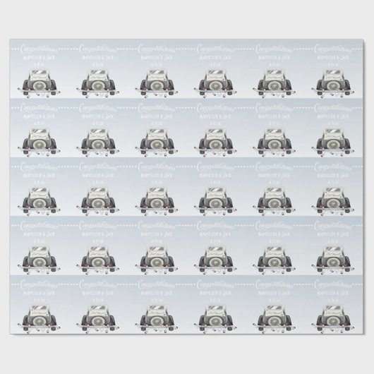 Gepersonaliseerd trendy bruiloft inpakpapier (Vlak)