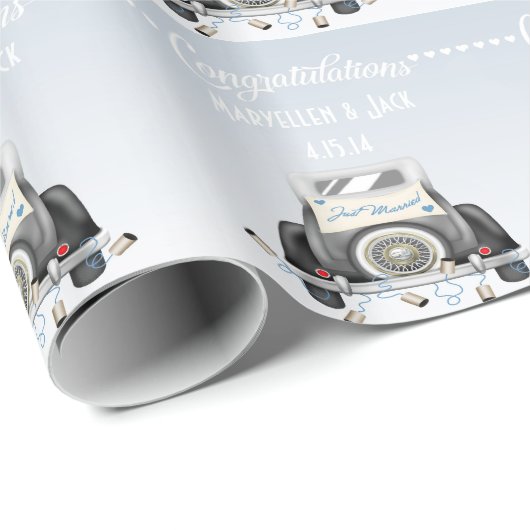 Gepersonaliseerd trendy bruiloft inpakpapier (Rol Hoek)