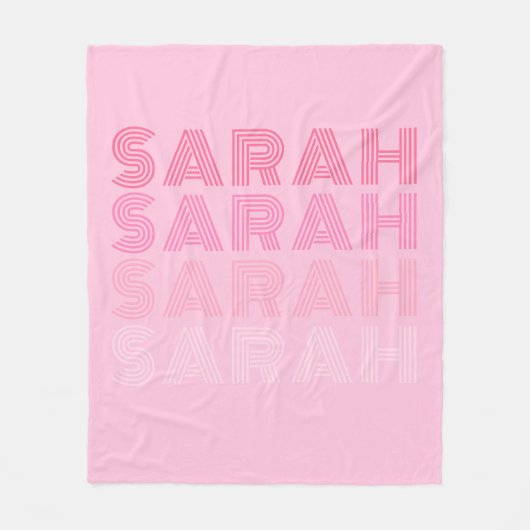 Gepersonaliseerd trendy roze monogram fleece deken (Voorkant)