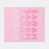Gepersonaliseerd trendy roze monogram fleece deken (Voorkant (Horizontaal))