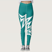Gepersonaliseerd Tribal Star Design Turquoise Leggings (Voorkant)