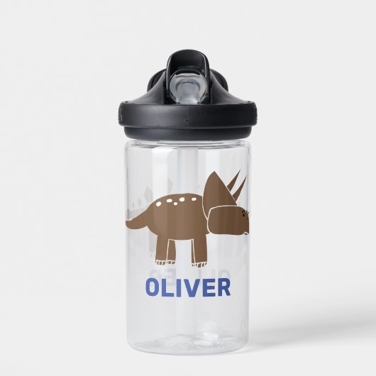 Gepersonaliseerd Triceratops Stegosaurus Dinosaur Waterfles (Voorkant)