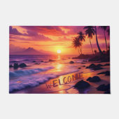 Gepersonaliseerd Tropical Sunset Beach - Dromerige Deurmat (Voorkant)