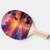 Gepersonaliseerd Tropical Sunset Beach - Dromerige Tafeltennisbatje (Zijkant)