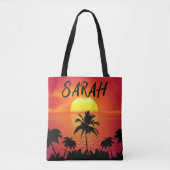 Gepersonaliseerd TROPICAL SUNSET Shoulder Tas (Voorkant)