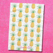 Gepersonaliseerd tropisch anananaseppatroon fleece deken