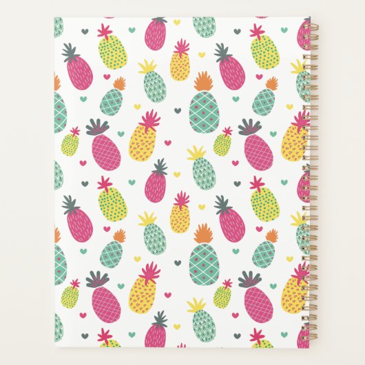Gepersonaliseerd tropisch anananaseppatroon planner (Achterkant)