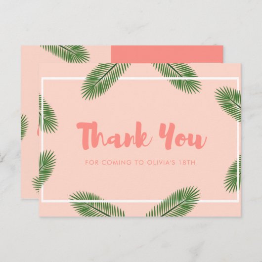 Gepersonaliseerd - Tropisch bedankt Briefkaart (Voorkant / Achterkant)