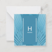 Gepersonaliseerd tropisch Blauwgroen Notitiekaartje (Voorkant)