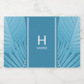 Gepersonaliseerd tropisch Blauwgroen Sparkling Wijnetiket (Enkel label)