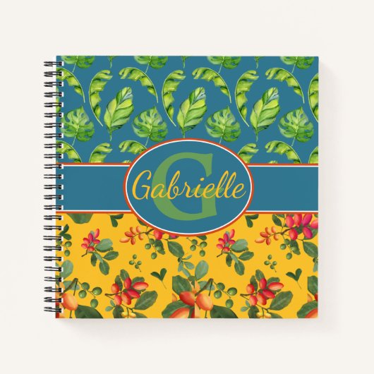 Gepersonaliseerd tropisch eiland notitieboek (Voorkant)