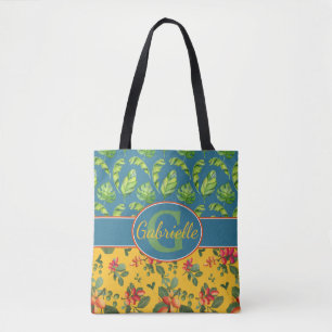 Gepersonaliseerd tropisch eiland tote bag