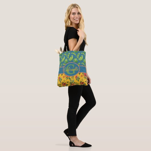Gepersonaliseerd tropisch eiland tote bag (Op model)