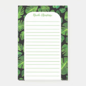 Gepersonaliseerd tropisch monstera Leaf Patroon Post-it® Notes (Voorkant)