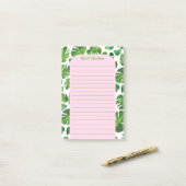 Gepersonaliseerd tropisch monstera Leaf Patroon Post-it® Notes (Op bureau)