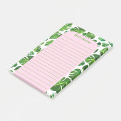 Gepersonaliseerd tropisch monstera Leaf Patroon Post-it® Notes (Schuin)