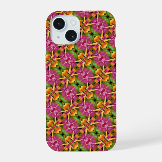Gepersonaliseerd Tropisch Paradijs Boho Monogram iPhone 15 Case (Achterkant)