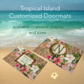 Gepersonaliseerd tropisch strand monogram deurmat