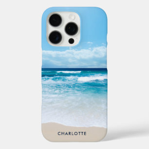 Gepersonaliseerd tropisch zandstrand Modern iPhone 16 Pro Hoesje