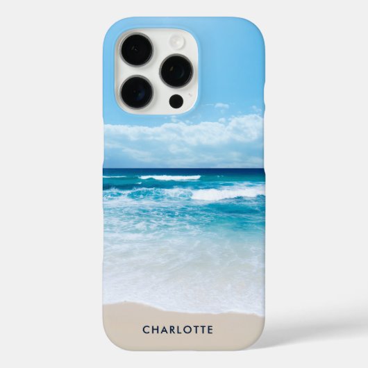 Gepersonaliseerd tropisch zandstrand Modern Case-Mate iPhone Case (Achterkant)