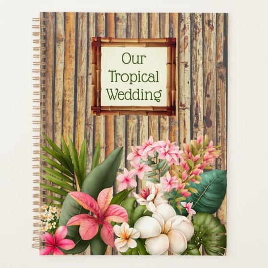 Gepersonaliseerd Tropische bruiloft Planner (Voorkant)