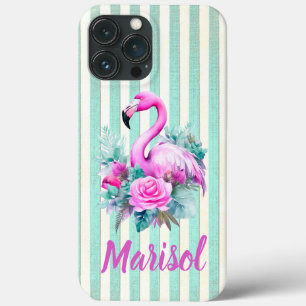 Gepersonaliseerd  tropische roze flamingo Case-Mate iPhone case