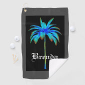 Gepersonaliseerd Tropische turquoise Palm Tree Gol Golfhanddoek (Insitu)