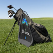 Gepersonaliseerd Tropische turquoise Palm Tree Gol Golfhanddoek (Groen)