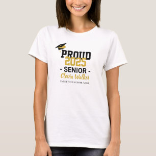 Gepersonaliseerd trotse school senior afstuderen t-shirt