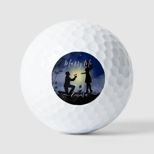 Gepersonaliseerd trouwen me huwelijksaanzoek golfballen (Voorkant)