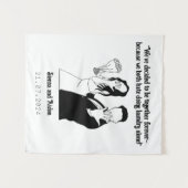 Gepersonaliseerd trouwtapijt wandkleed (Voorkant (horizontaal))