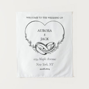 Gepersonaliseerd trouwtapijt wandkleed