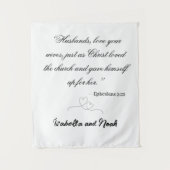 Gepersonaliseerd trouwtapijt wandkleed (Voorkant)