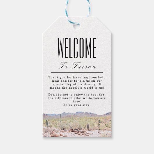 Gepersonaliseerd Tucson Welcome Gift Label Cadeaulabel (Voorkant)