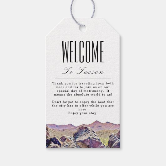 Gepersonaliseerd Tucson Welcome Gift Label Cadeaulabel (Voorkant)
