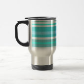 Gepersonaliseerd Turquoise Aqua Stripe Patroon Reisbeker (Links)
