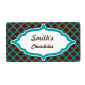 Gepersonaliseerd Turquoise Lace Labels (Voorkant)