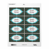 Gepersonaliseerd Turquoise Lace Labels (Full Sheet)